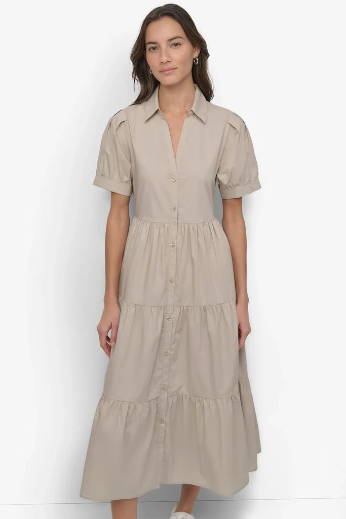 DKNY TIERED MIDI SHIRT DRESS 4