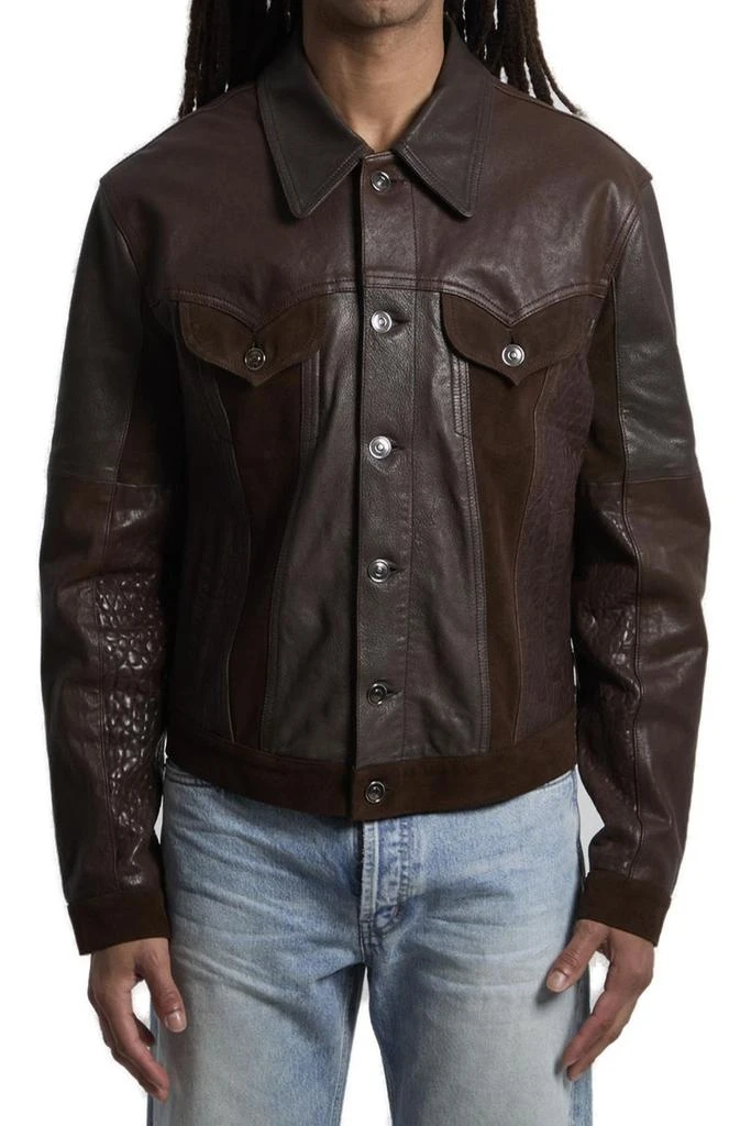 Versace Versace Slim Fit Leather Blouson