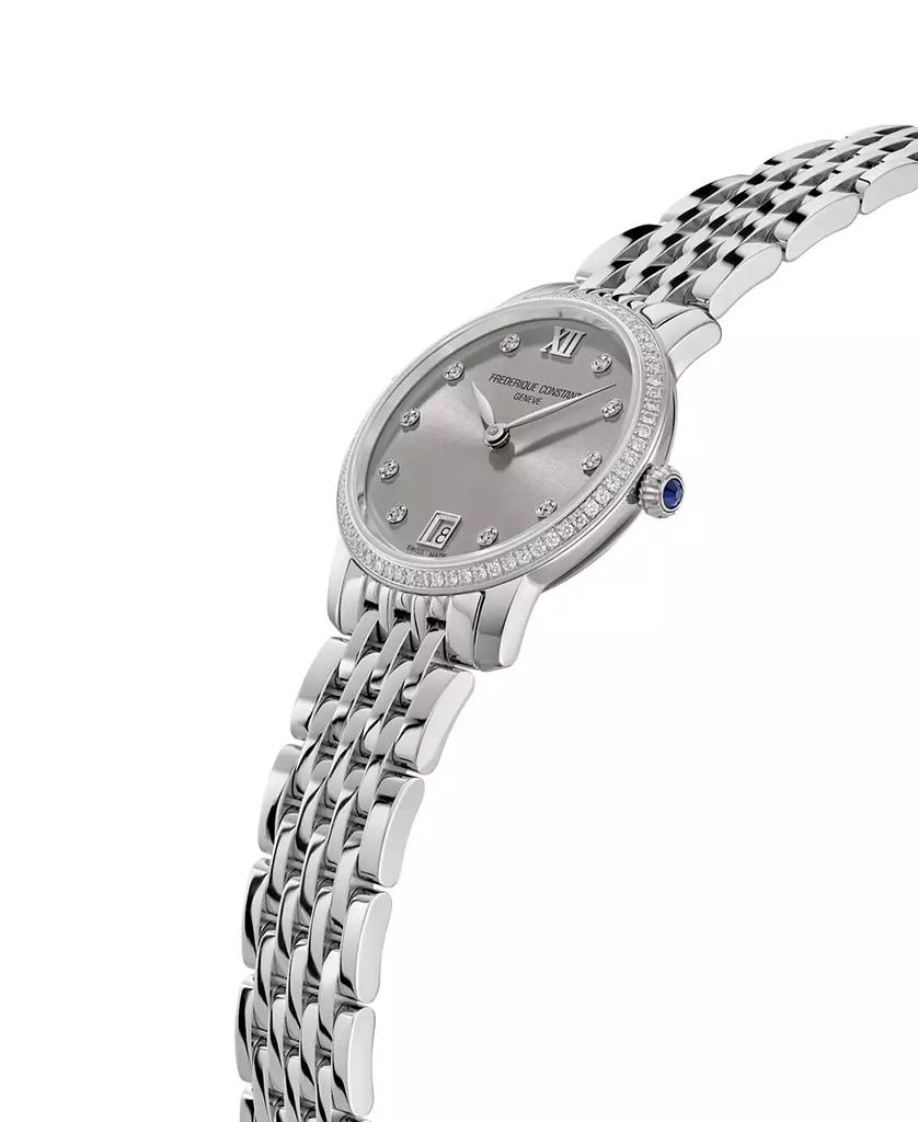 Frederique Constant Women's Swiss Classic Slimline (5/8 ct. t.w.) Stainless Steel Bracelet Watch 30mm