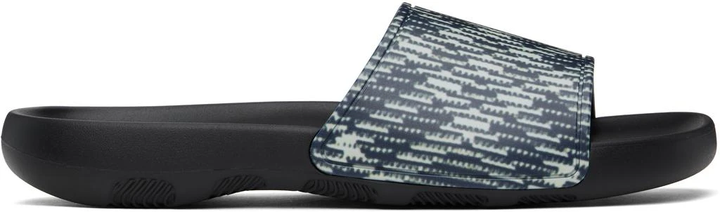 Burberry Black & Off-White Check Dive Slides - Sandals  display picture 3