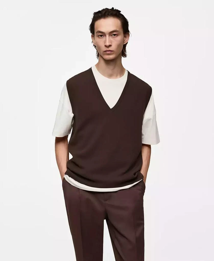 Mango Men's Regular Fine-Knit Vest 1