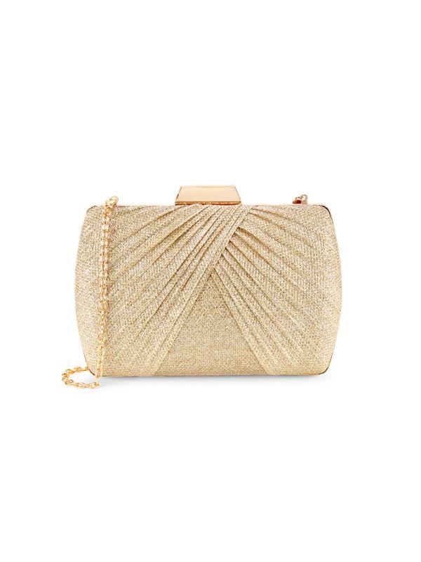 La Regale Glitter Pleated Clutch