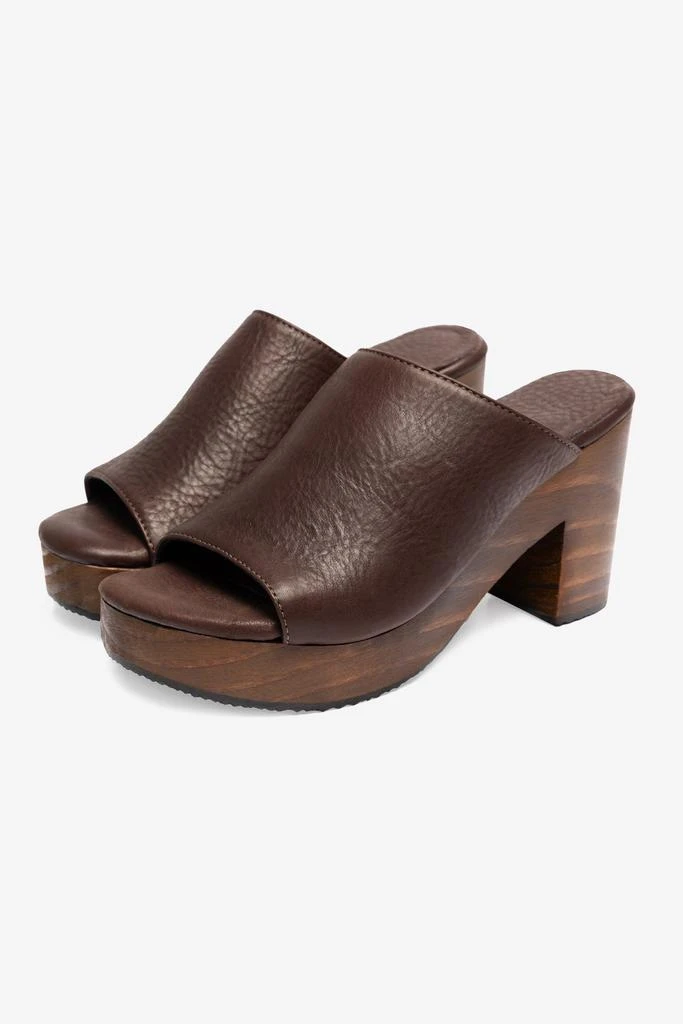 Los Angeles Apparel WOODSNDL05 - Leather Platform Mule 24