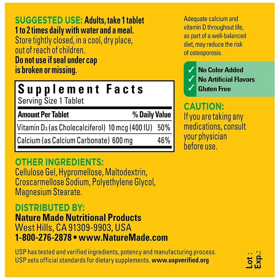 Nature Made Calcium 600 Mg With Vitamin D3 Tablets 5