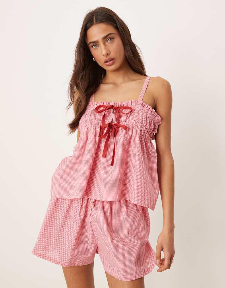 Luna Luna pj short co ord in strawberry gingham