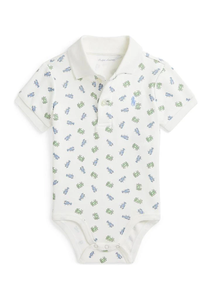 Ralph Lauren Baby Boys Crab Print Soft Cotton Polo Bodysuit