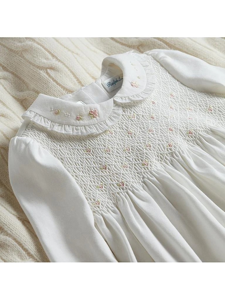 Ralph Lauren Baby Girl's Smocked Organic Cotton Onesie 5