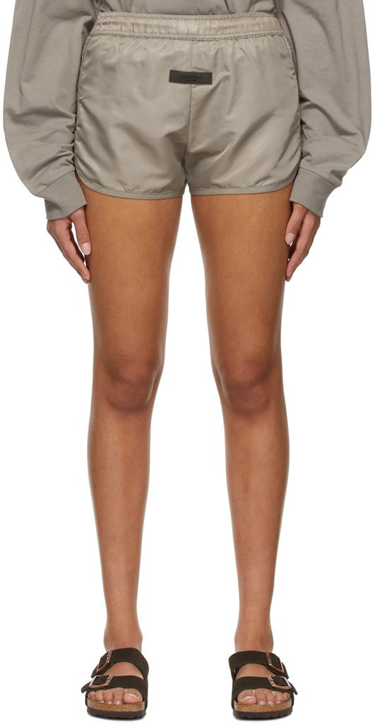 Essentials Taupe Nylon Shorts