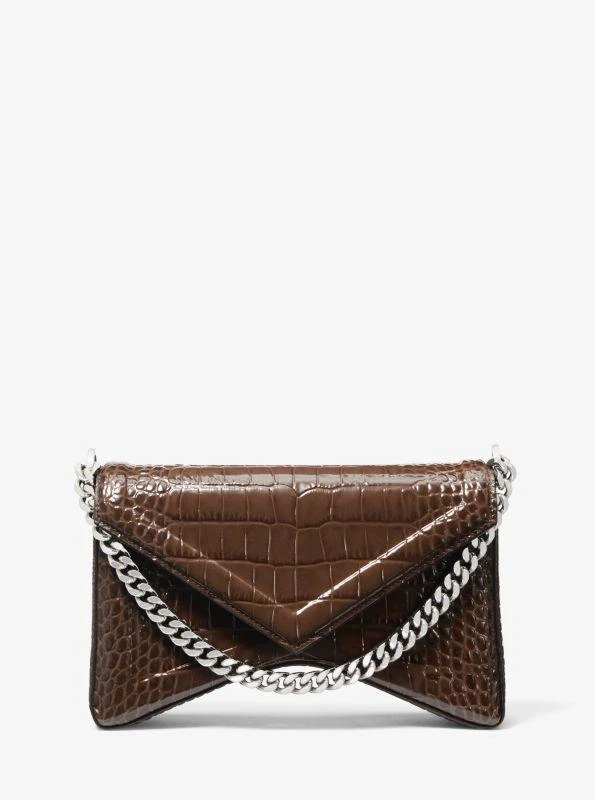 Michael Kors Manhatta Medium Crocodile Embossed Patent Leather Bag 1