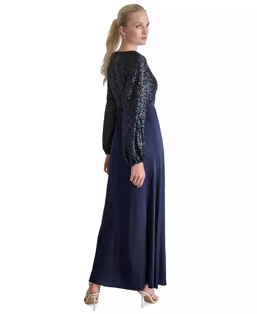 DKNY Women's Sequin Embellished Blouson-Sleeve Gown 2