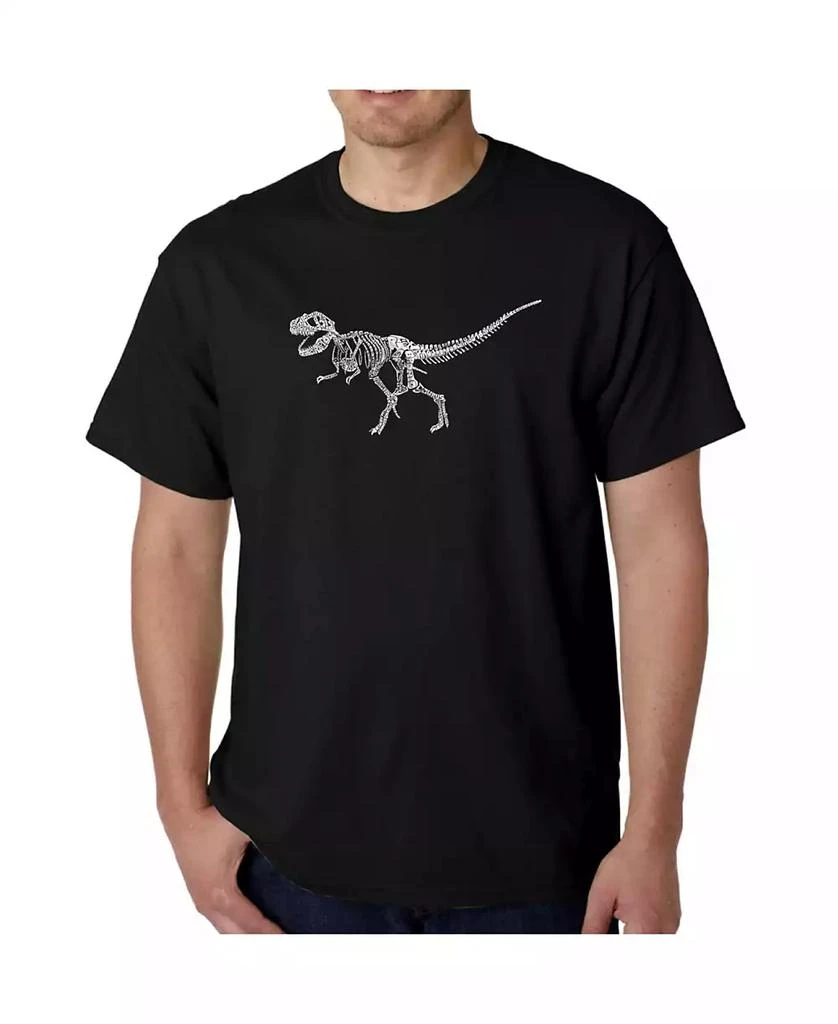 LA Pop Art Men's Word Art T-Shirt - Dinosaur T-Rex Skeleton
