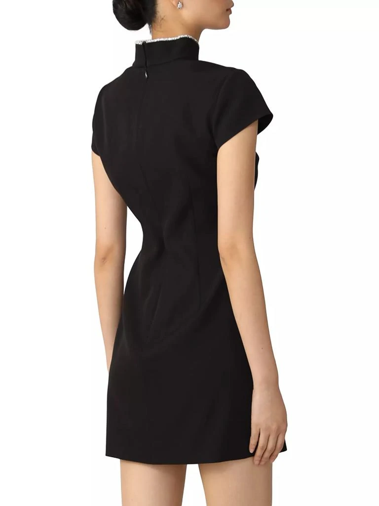 SAU LEE Ingrid Crystal-Embellished Crepe Minidress 4