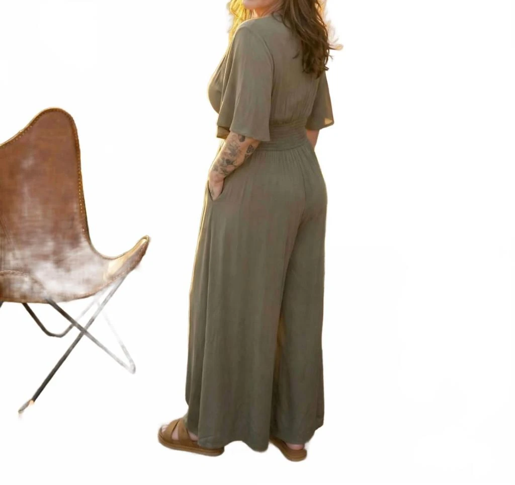 FINAL TOUCH Summer Muse Jumpsuit In Olive 2