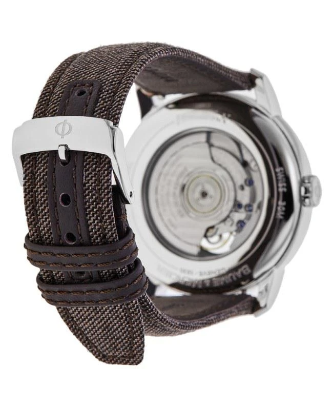 Baume & Mercier Baume & Mercier Classima Automatic Grey Dial Brown Fabric Strap Men's Watch 10718 4