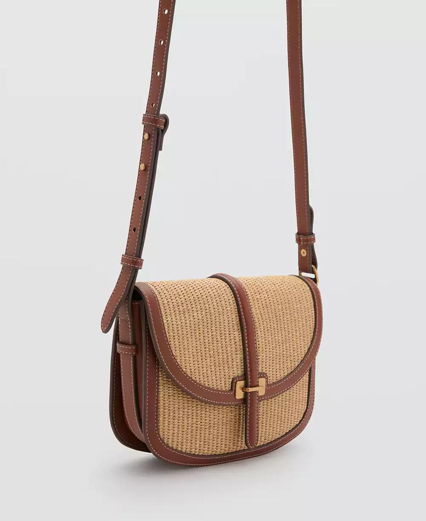 Mango Women's Contrast Canvas Crossbody Bag