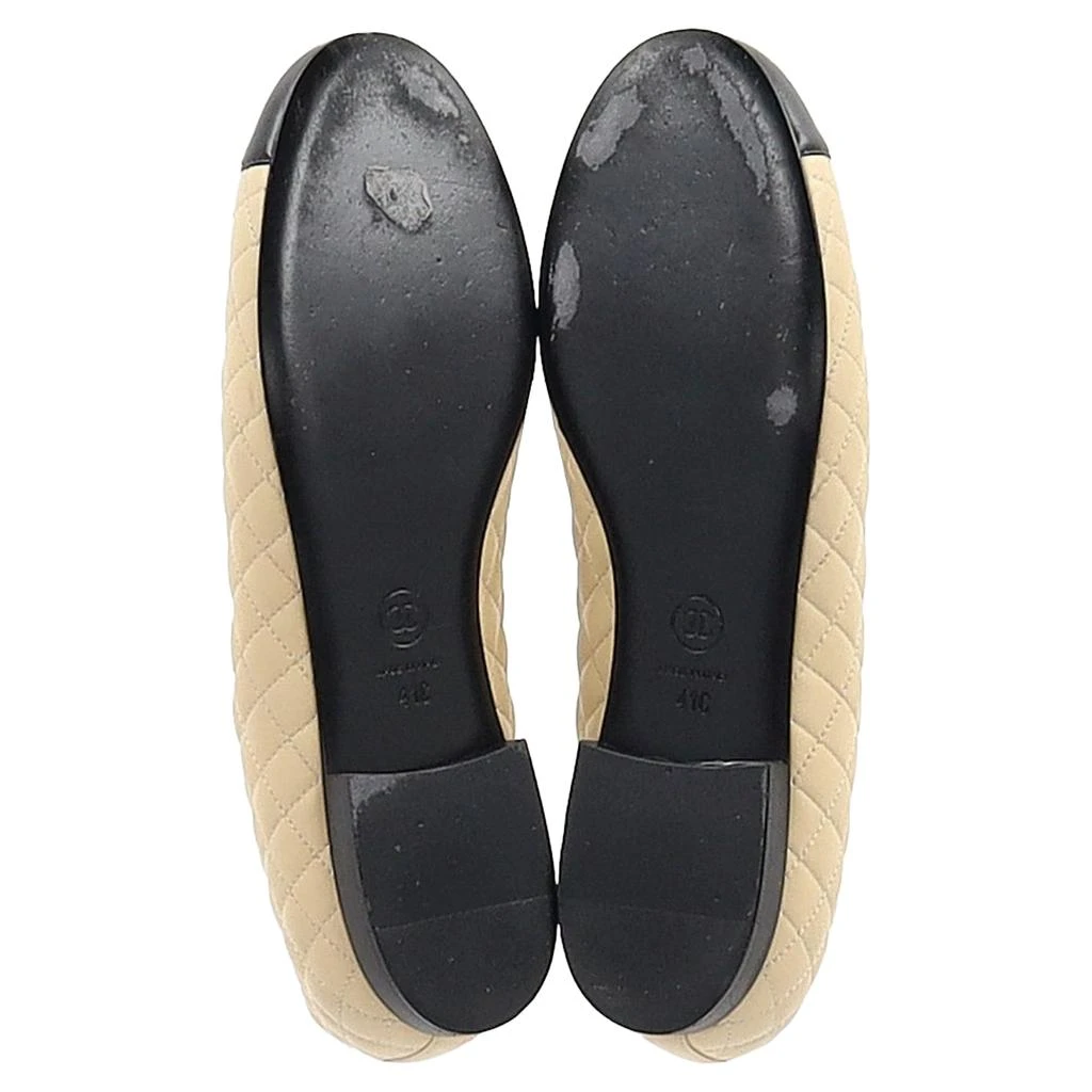Chanel Flower-Embellished Quilted Ballet Flats in Nude Leather 6