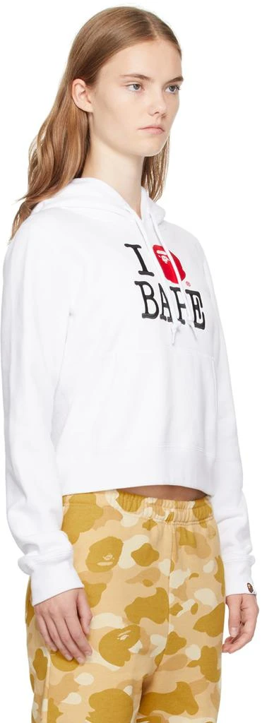 Bape White 'I Love Bape' Pullover Hoodie 2