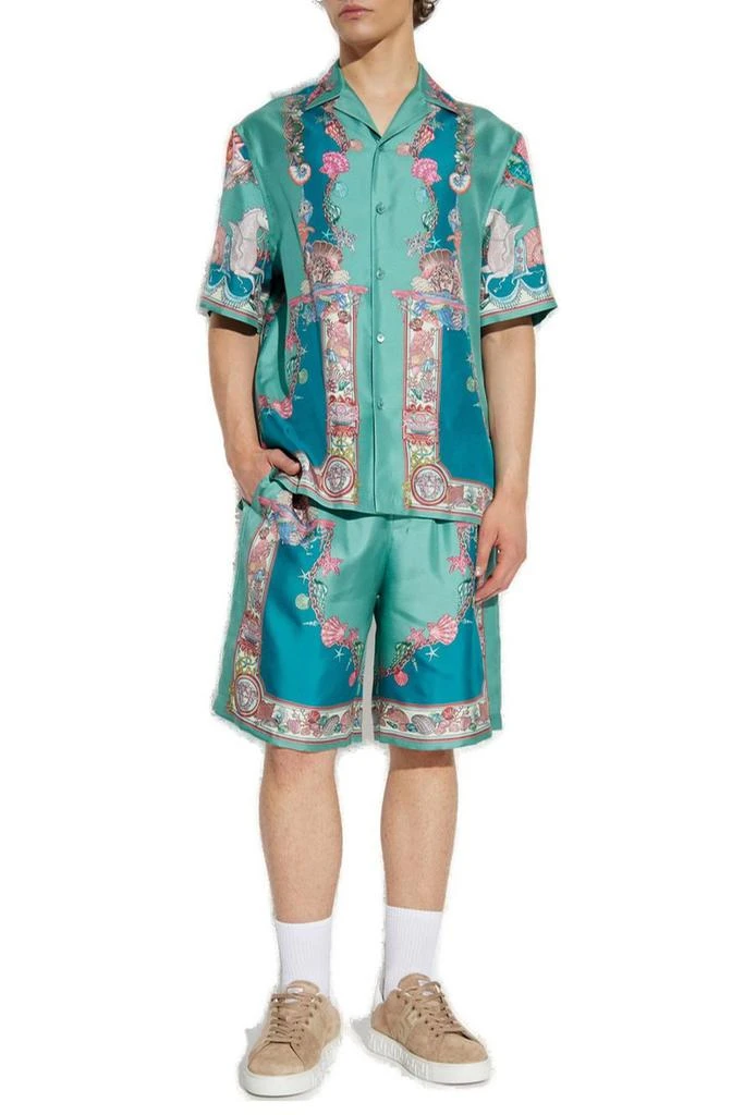 Versace Versace Coral Theatre Printed Elastic-Waist Shorts 4