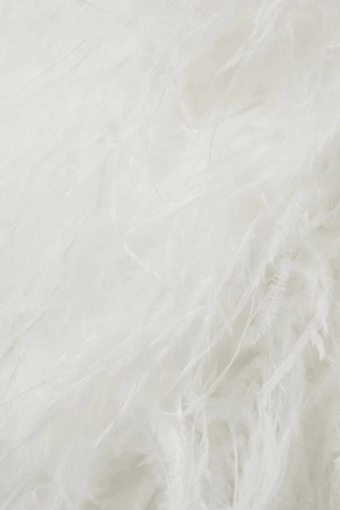 Huishan Zhang Reign feather-trimmed crepe mini dress 4