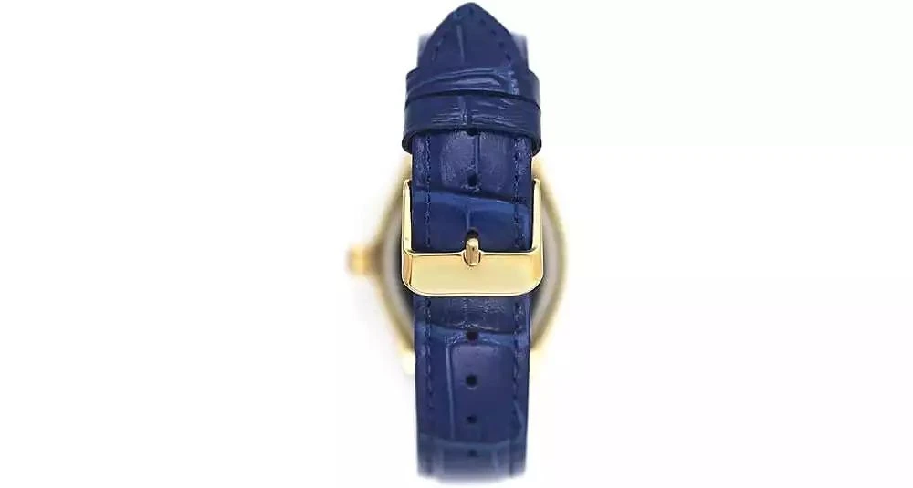 Peugeot Women's 36mm Blue Watch Barrel Shaped Tank Case Leather Strap 2