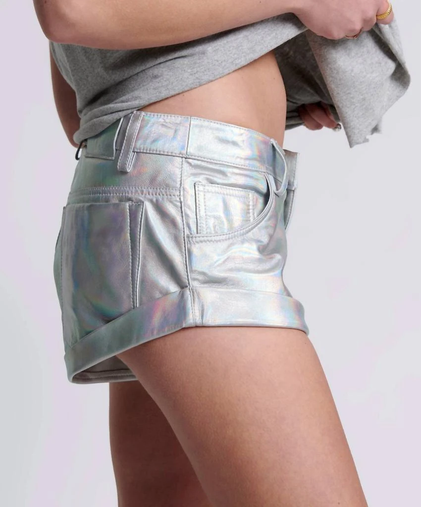 One Teaspoon One Teaspoon Revenge Metallic Leather Bandit Shorts 2