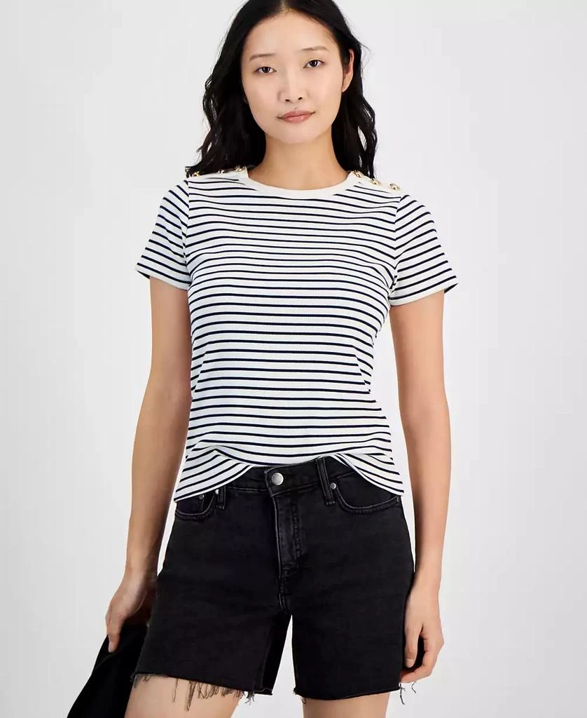On 34th Women's Button-Shoulder T-Shirt, Created for Macy's 1