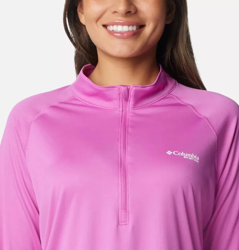 Columbia Columbia Women's PFG Tidal Tee  Quarter Zip Long Sleeve Shirt- 4