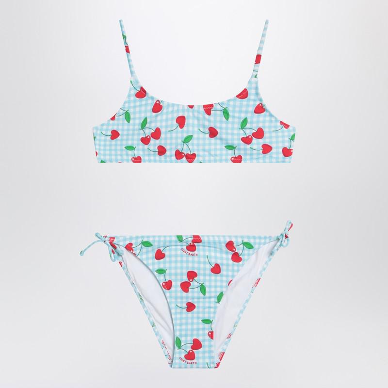 Mc2 Saint Barth Bralette bikini with Vichy and cherries pattern