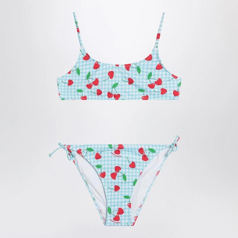 Mc2 Saint Barth Bralette bikini with Vichy and cherries pattern 1