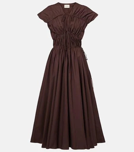 Tove Ceres gathered cotton midi dress 1