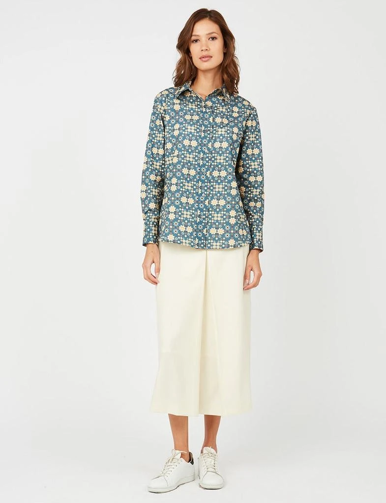 INES DE LA FRESSANGE PARIS Maureen blue shirt Boulbon pattern 3