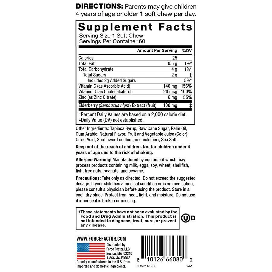 Force Factor Kids Super Chews Immunity Apple Berry Burst 3