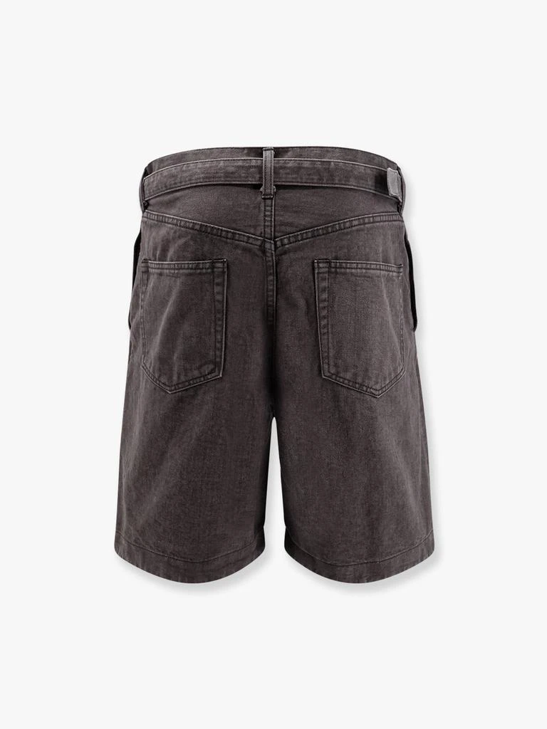 Sacai Black denim bermuda shorts with belt 5