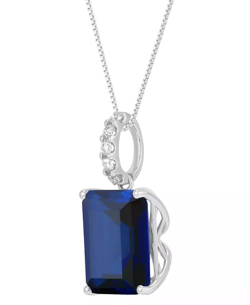 Grown With Love Lab Grown Sapphire (8-1/10 ct. t.w.) & Lab Grown Diamond  18" Pendant Necklace in 14k White Gold (Also in Ruby & Emerald) 3