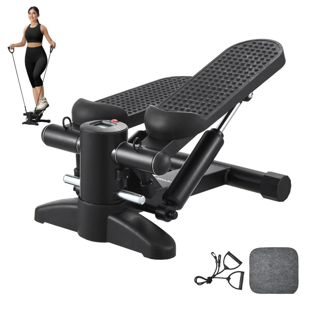 CARDIORAKK Stair Stepper for Exercise at Home Hydraulic Mini Stepper with Resistance Band - No vertical motion
