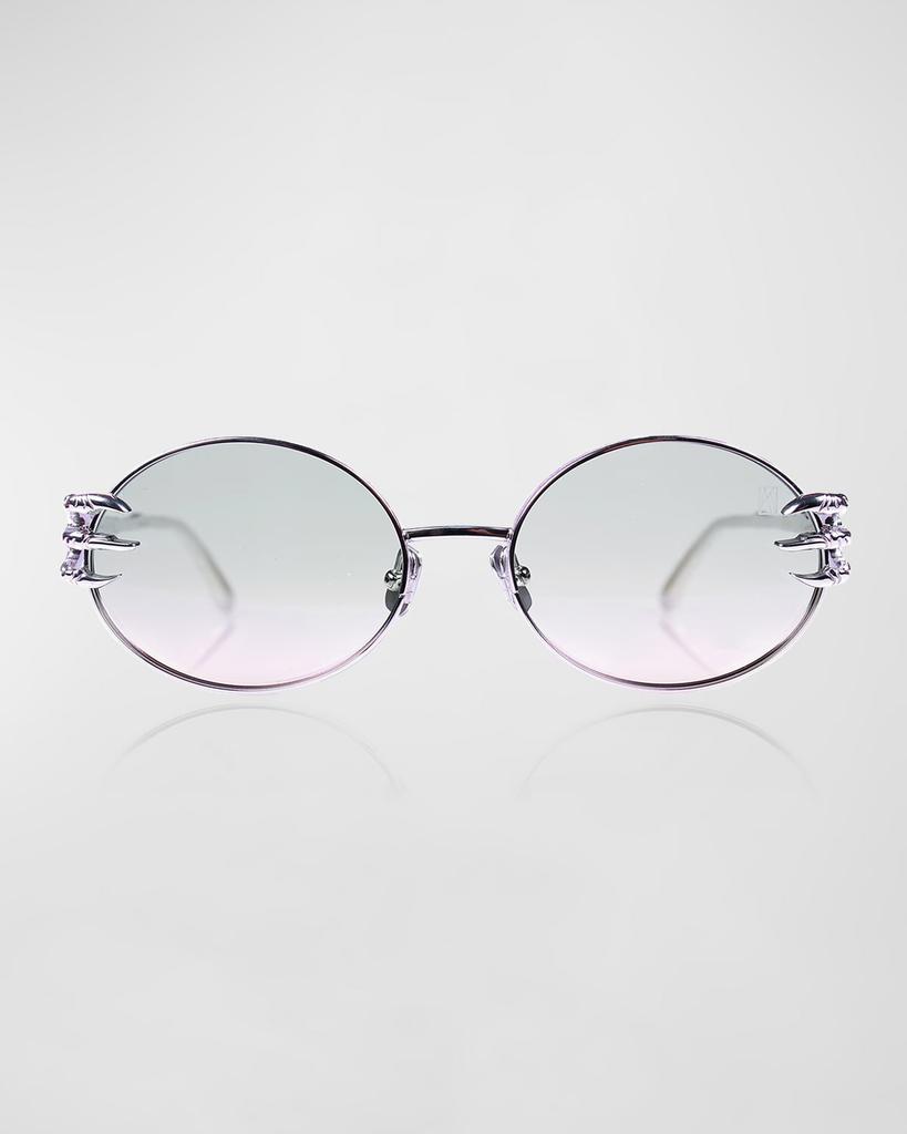 Anna-Karin Karlsson Claw Aventure Silver Titanium Oval Sunglasses