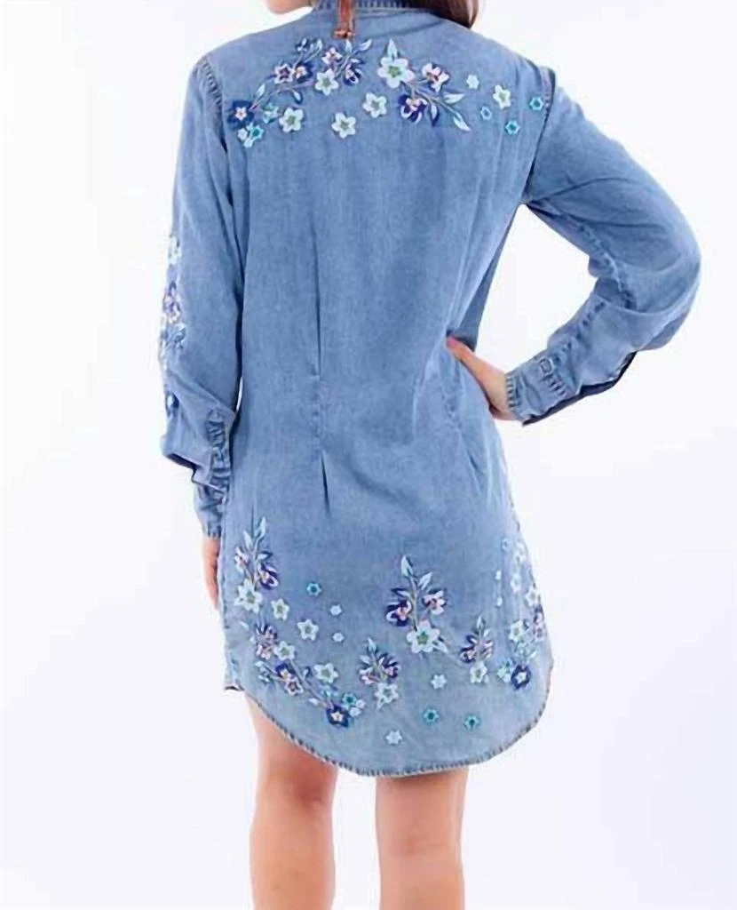 Scully Scully - Floral Embroidered Denim Dress 2