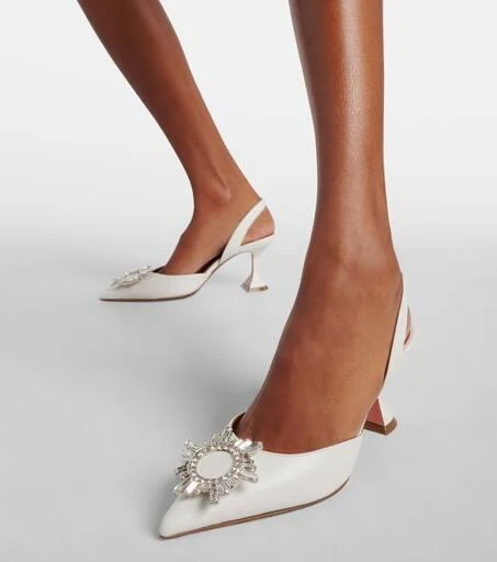 Amina Muaddi Begum 70 leather slingback pumps 7
