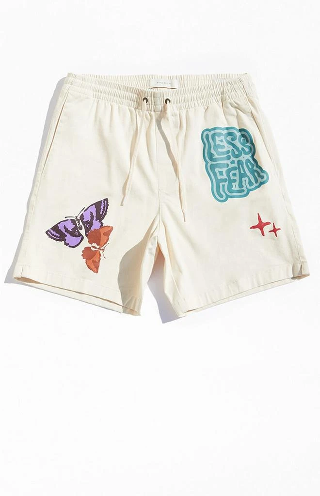 PacSun Less Fear Printed Volley Shorts 1