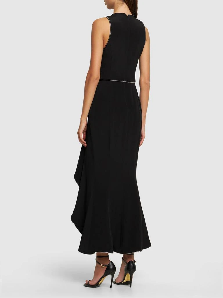 BRANDON MAXWELL Silk Crepe Long Dress W/ Zip Details 2