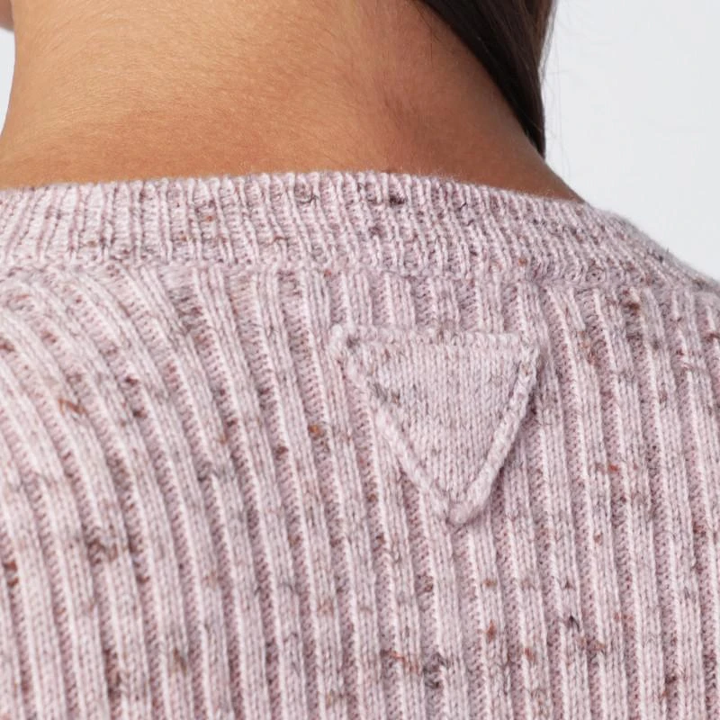 Prada Pink ribbed wool cardigan 4