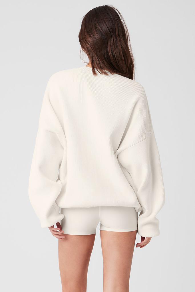 Alo Scholar Crew Neck Sweater - Ivory