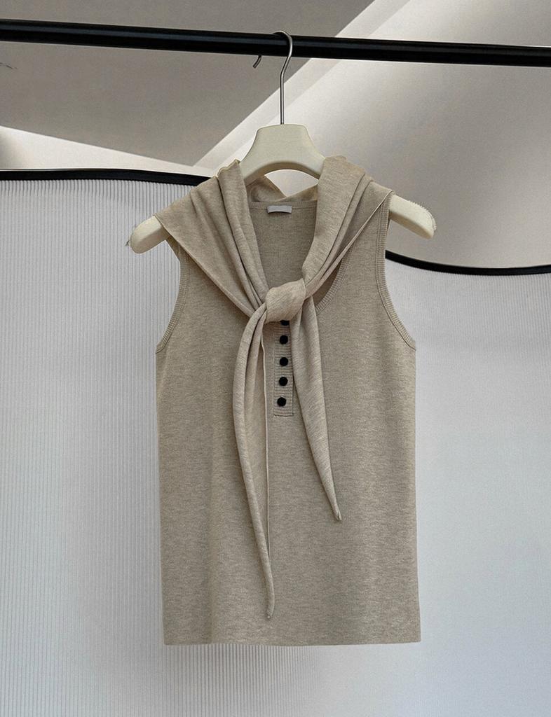 Pixie Market Shawl Knit Button Tank -PREORDER