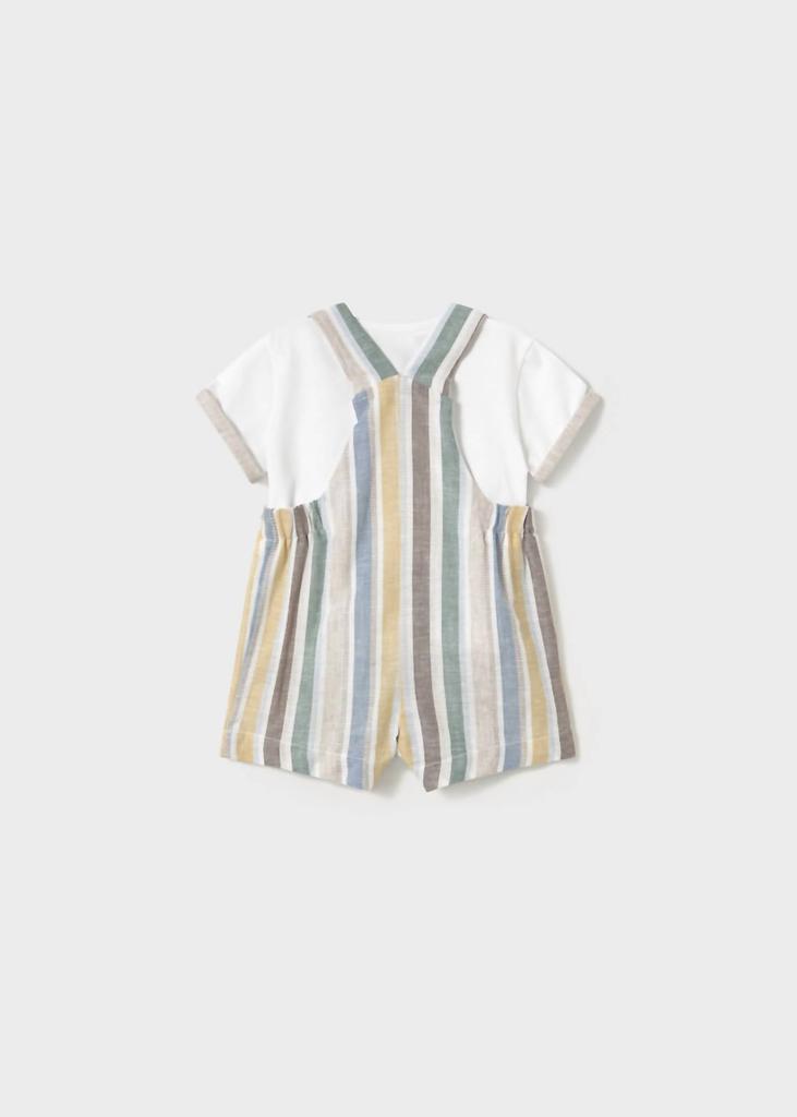 Mayoral Mayoral - Kid's Striped Linen Dungaree Set
