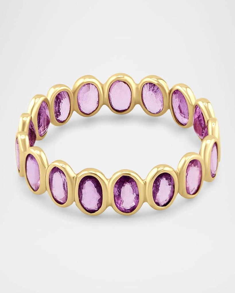 Jia Jia 14K Yellow Gold Pink Sapphire Bezel Ring, Size 7