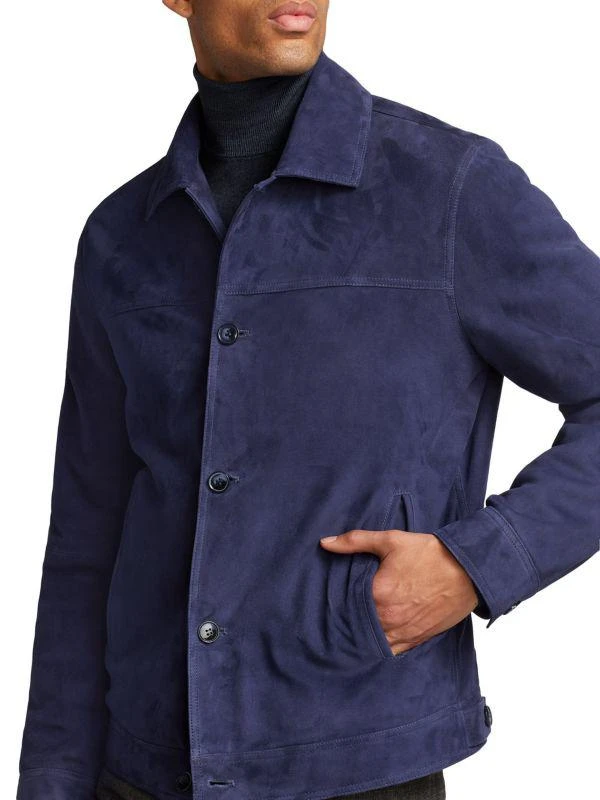 Saks Fifth Avenue COLLECTION Suede Trucker Jacket 4