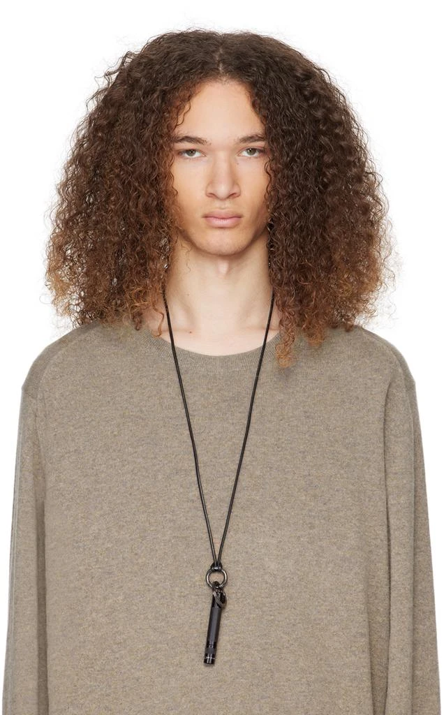 Lemaire Black Maglite Leather Necklace 2
