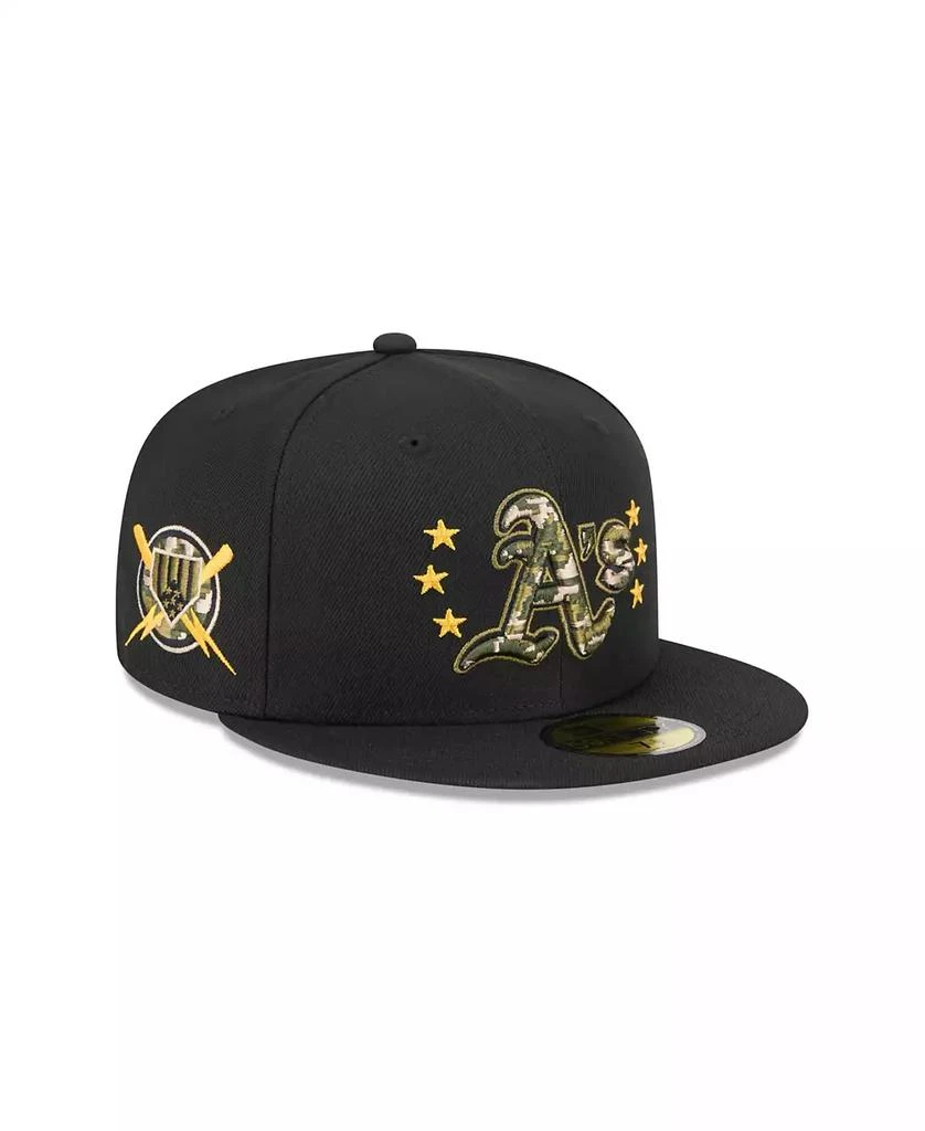 New Era Men's Black Oakland Athletics 2024 Armed Forces Day On-Field 59FIFTY Fitted Hat 2