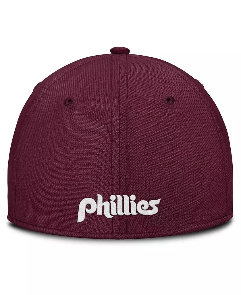 NIKE Men's Burgundy/Light Blue Philadelphia Phillies Rise Swoosh Performance Flex Hat 3