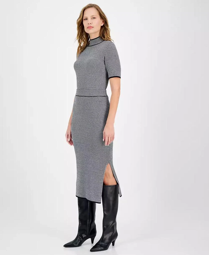 Anne Klein Women's Sweater-Knit Skirt Side-Slit Midi Skirt 3